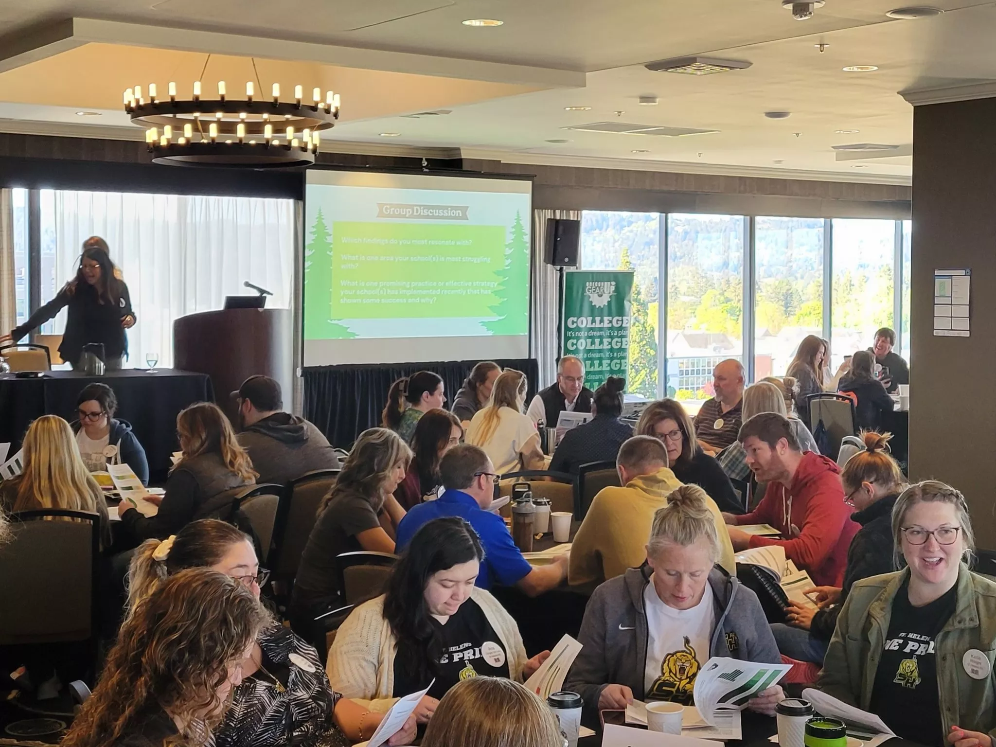 A group of educators at a conference.